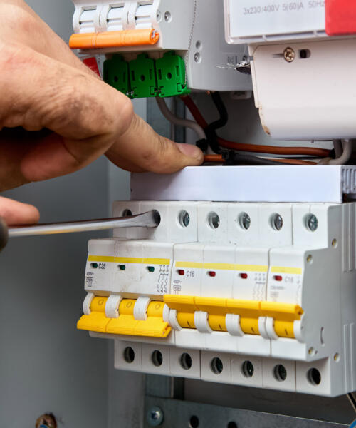 Switchboard being upgraded by Geelong electrician