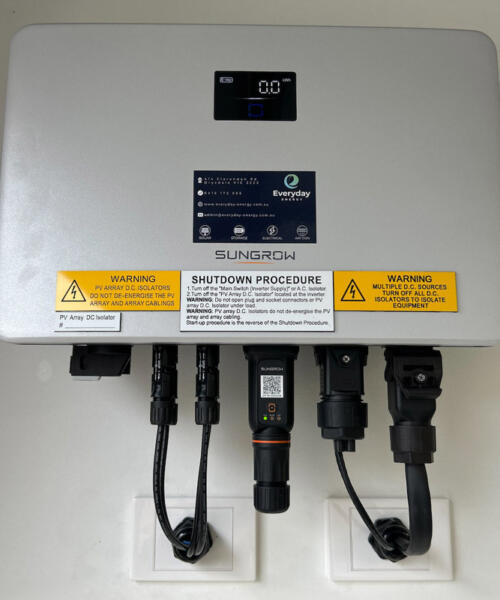 Sungrow classic solar inverter installed in Newtown, Geelong home